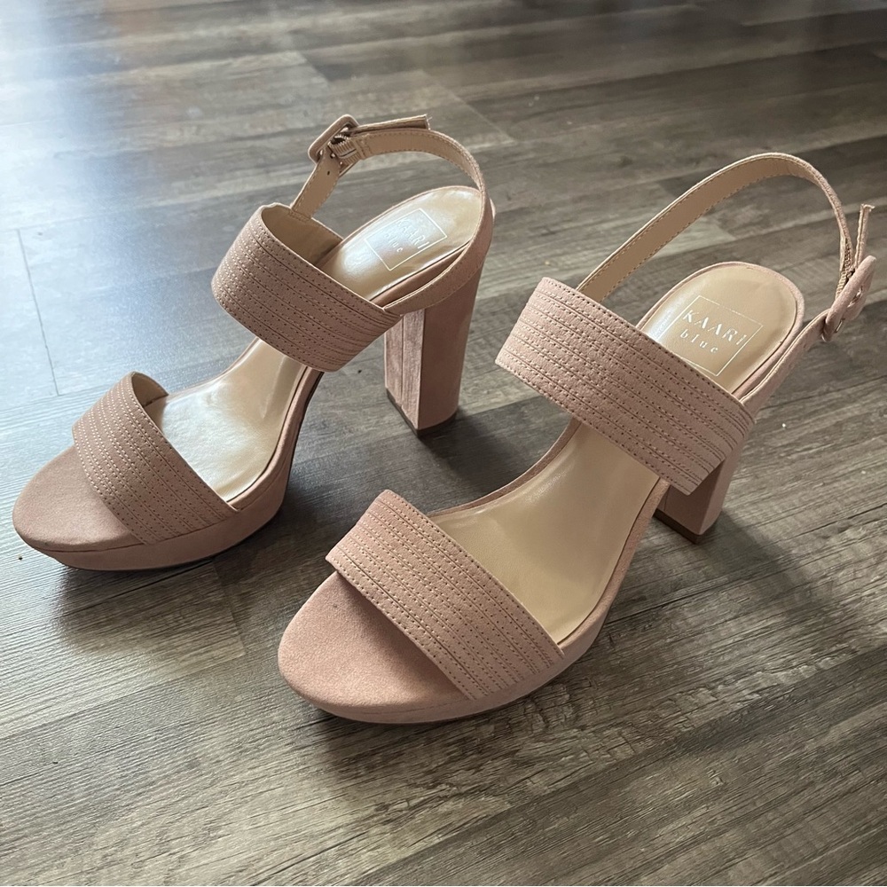 Blush Suede Platform Sandals